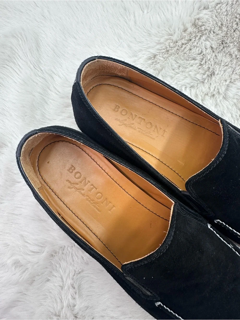 Bontoni Passeggio Black Suede Venetian Loafer Slip On Shoes Men’s 10 NWOT